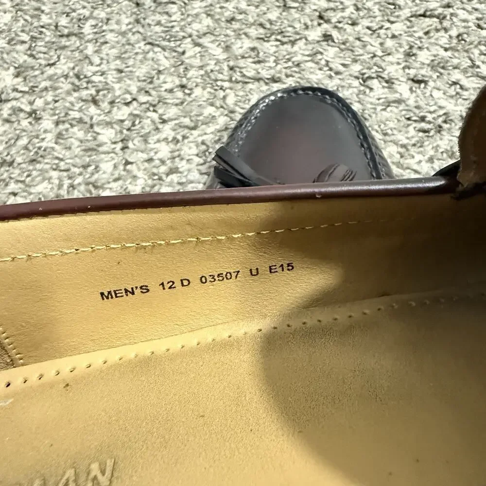 Cole Haan Men's Size 12 D Pinch Tassel Loafer Burgundy Patent Leather